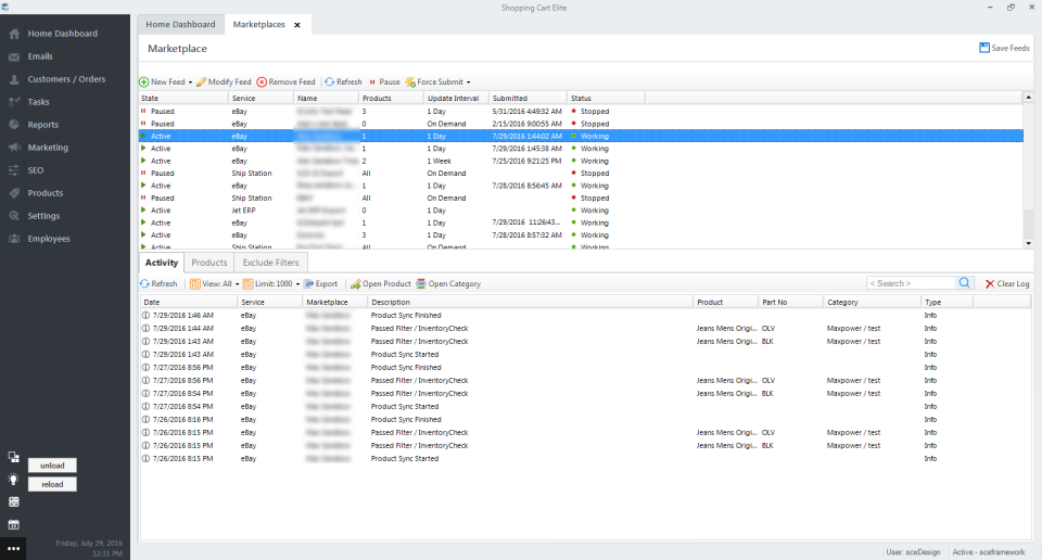 screenshot of Shopping Cart Elite